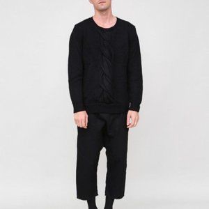 OAKNYC 100% Merino Wool Braided Crewneck Sweater